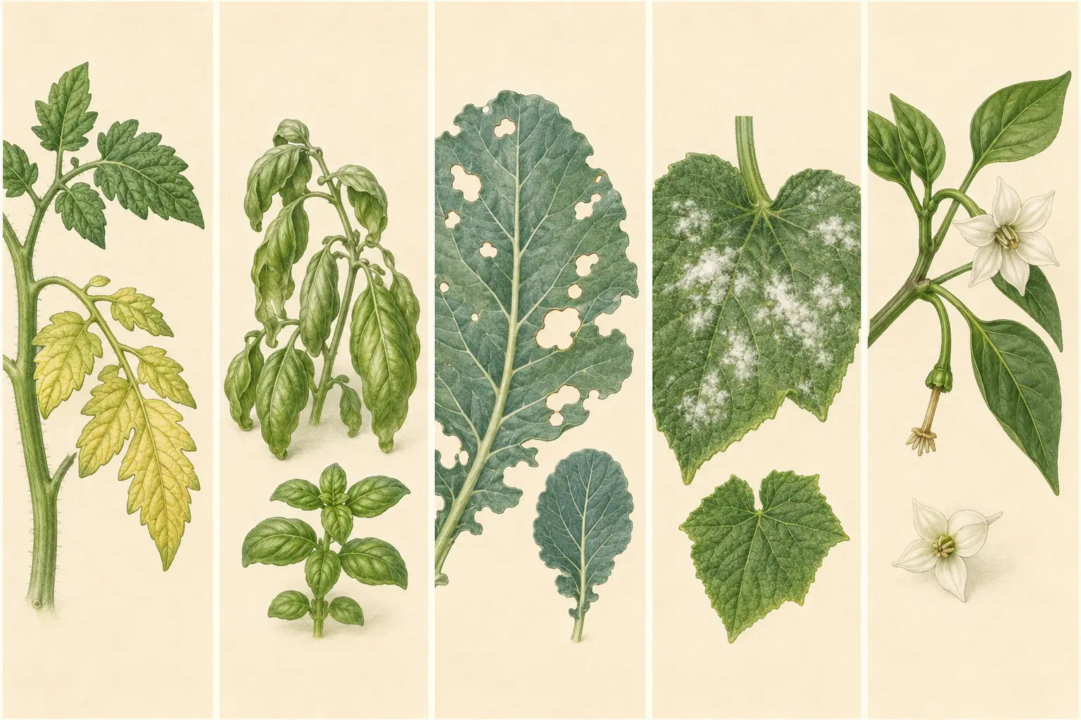 Close botanical observation of yellow leaves, presented as a visual symptom rather than a diagnosis.